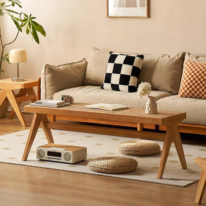 Traditional Rattan Bench