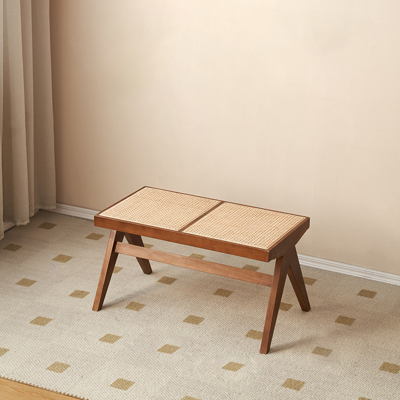 Traditional Rattan Bench