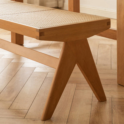 Traditional Rattan Bench