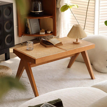 Traditional Rattan Bench