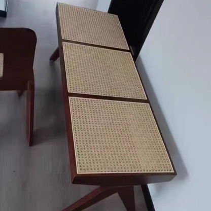 Traditional Rattan Bench