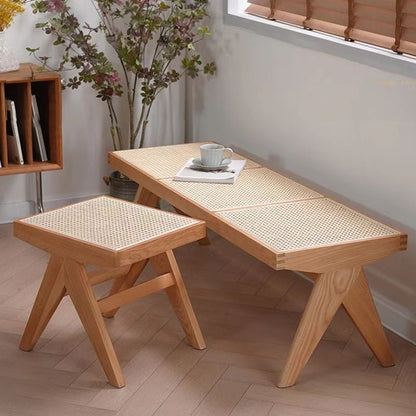 Traditional Rattan Bench