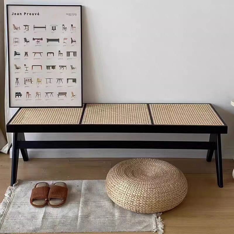 Traditional Rattan Bench