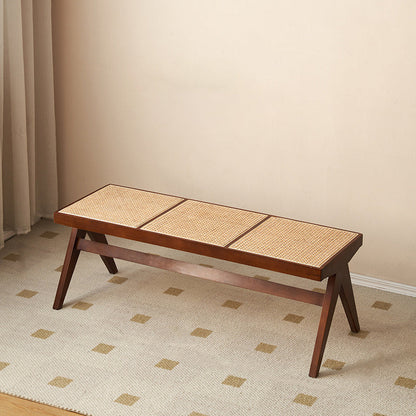 Traditional Rattan Bench