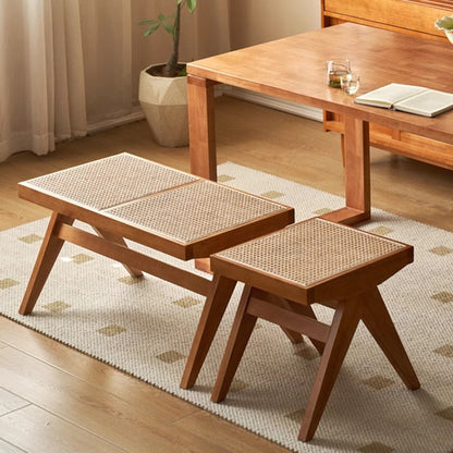 Traditional Rattan Bench