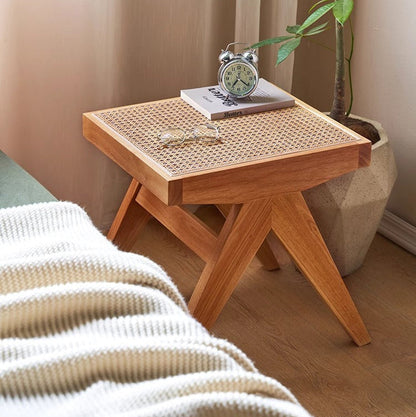 Traditional Rattan Bench