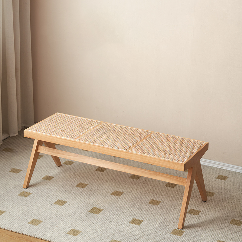 Traditional Rattan Bench