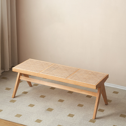 Traditional Rattan Bench