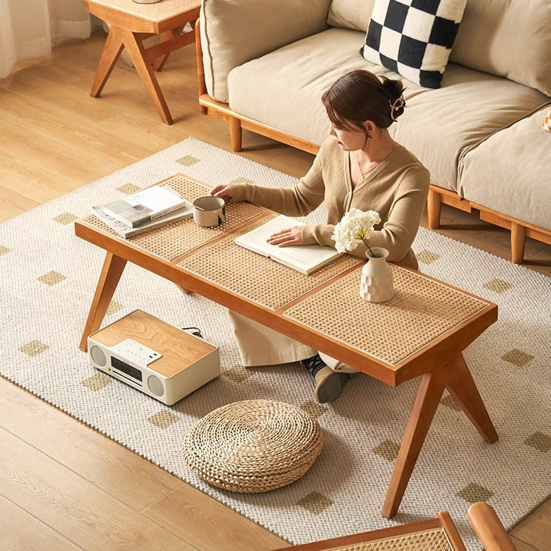 Traditional Rattan Bench