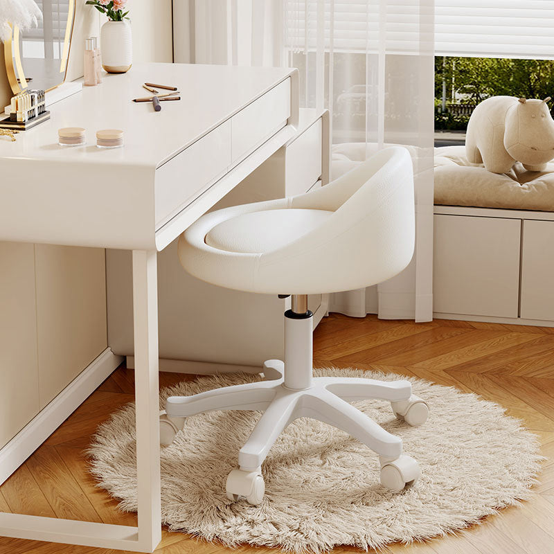 Contemporary Leather Vanity Stool