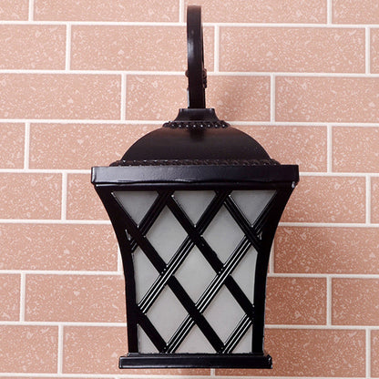 Waterproof & Glass Lantern-Style 1-Light Wall Sconce Lamp