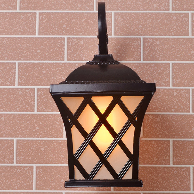Waterproof & Glass Lantern-Style 1-Light Wall Sconce Lamp