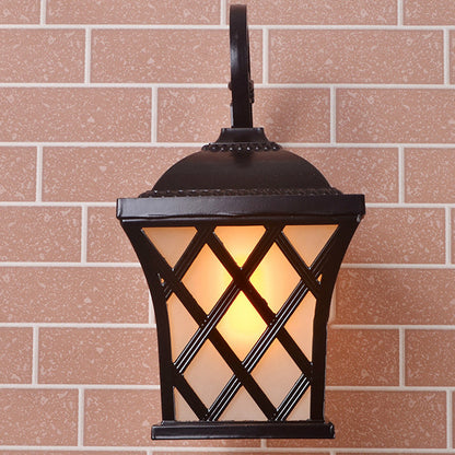 Waterproof & Glass Lantern-Style 1-Light Wall Sconce Lamp