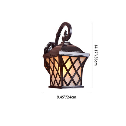 Waterproof & Glass Lantern-Style 1-Light Wall Sconce Lamp