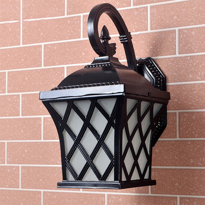 Waterproof & Glass Lantern-Style 1-Light Wall Sconce Lamp