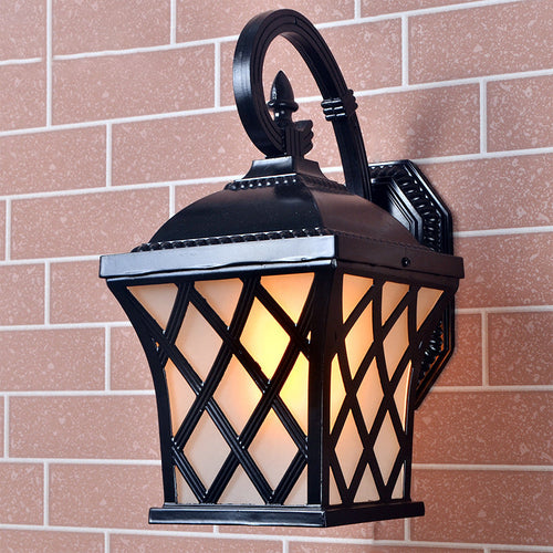 Waterproof & Glass Lantern-Style 1-Light Wall Sconce Lamp