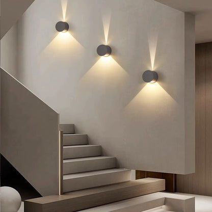 Aluminum Round Triangular Beam LED Wall Sconce Lamp