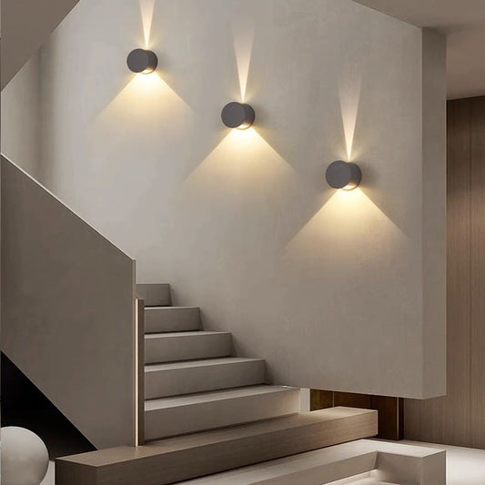 Aluminum Round Triangular Beam LED Wall Sconce Lamp