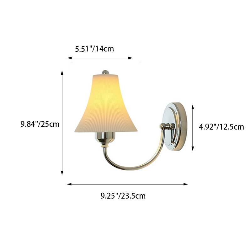 French Ceramic 1-Light Slim Waist-Shaped Wall Sconce Lamp