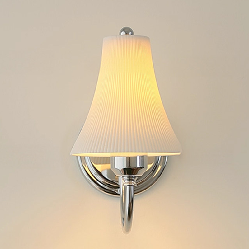 French Ceramic 1-Light Slim Waist-Shaped Wall Sconce Lamp