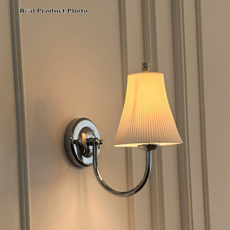 French Ceramic 1-Light Slim Waist-Shaped Wall Sconce Lamp