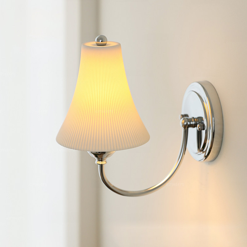 French Ceramic 1-Light Slim Waist-Shaped Wall Sconce Lamp