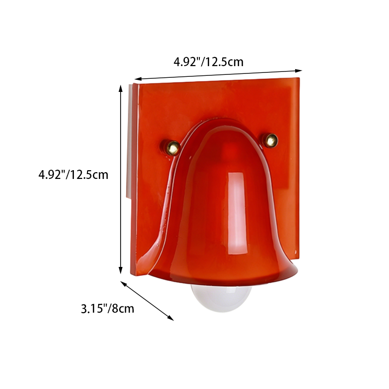 Square Resin 1/2-Light Bell-Shaped Wall Sconce Lamp
