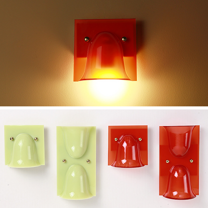 Square Resin 1/2-Light Bell-Shaped Wall Sconce Lamp
