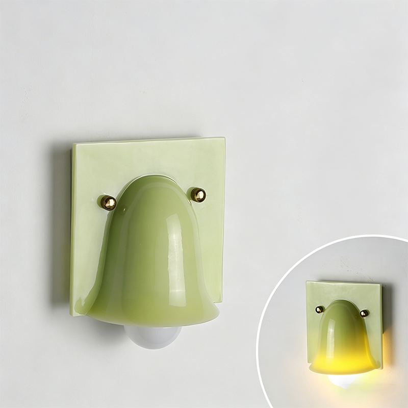 Square Resin 1/2-Light Bell-Shaped Wall Sconce Lamp