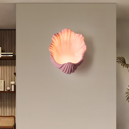 French Shell-Shaped Resin 1-Light Wall Sconce Lamp
