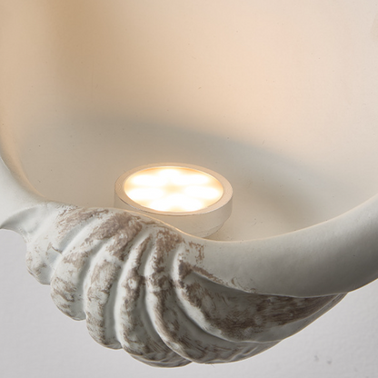 French Shell-Shaped Resin 1-Light Wall Sconce Lamp