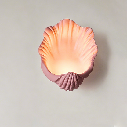French Shell-Shaped Resin 1-Light Wall Sconce Lamp