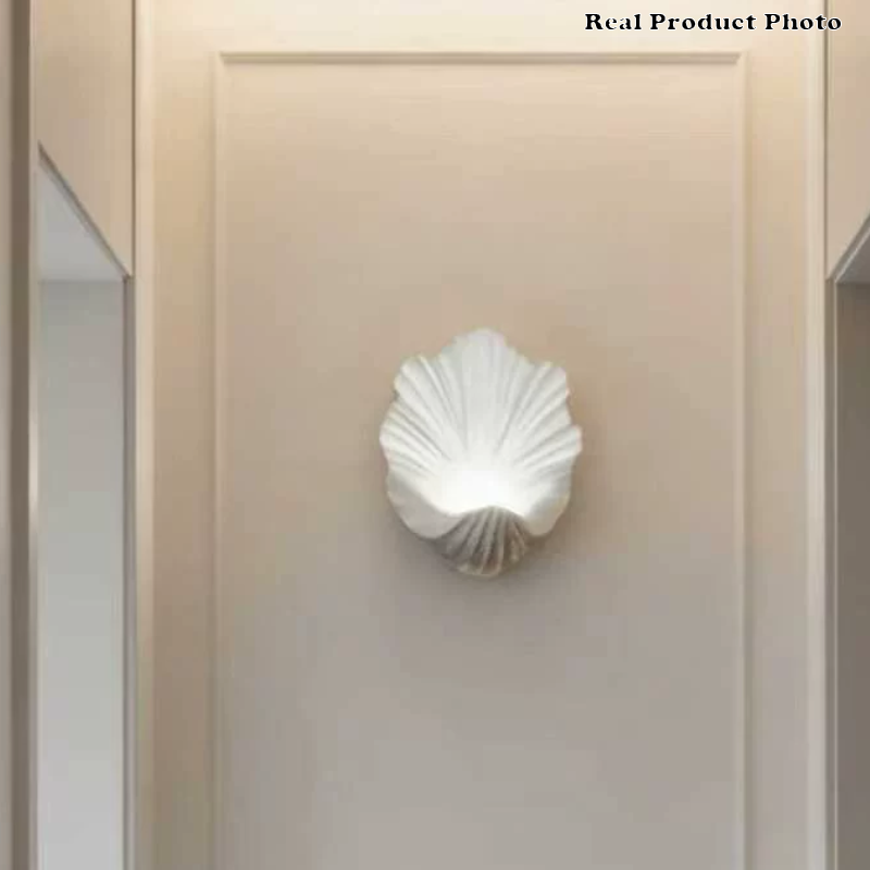 French Shell-Shaped Resin 1-Light Wall Sconce Lamp