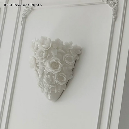 French Floral Relief Resin Iron LED Wall Sconce Lamp
