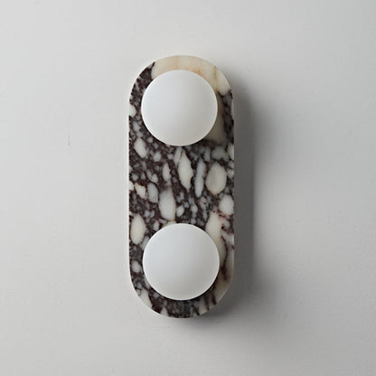 French Oval Glass Marble 1/2-Light Wall Sconce Lamp