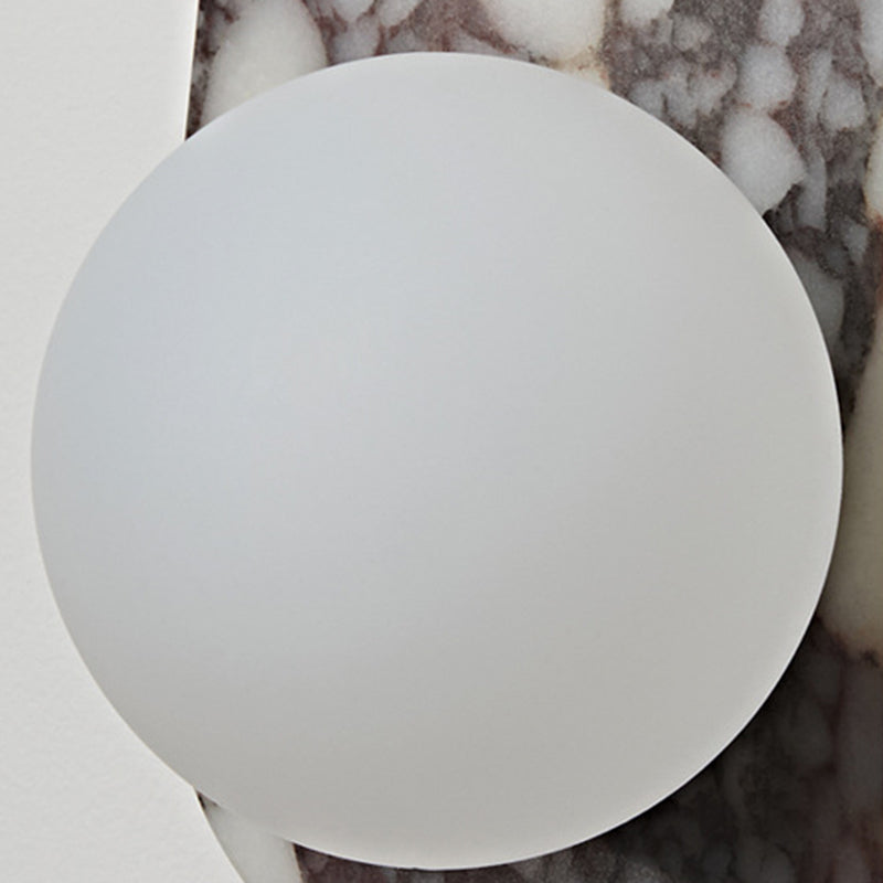 French Oval Glass Marble 1/2-Light Wall Sconce Lamp