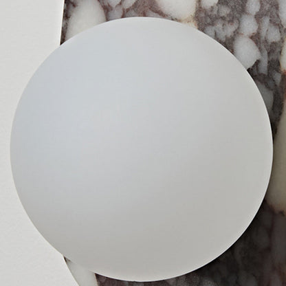 French Oval Glass Marble 1/2-Light Wall Sconce Lamp