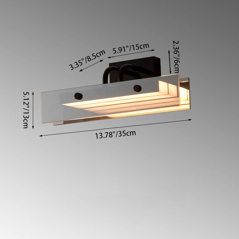 Rectangular Acrylic Aluminum Iron LED Wall Sconce Lamp