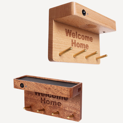Solid Wood Plastic Rectangle LED Wall Sconce Lamp