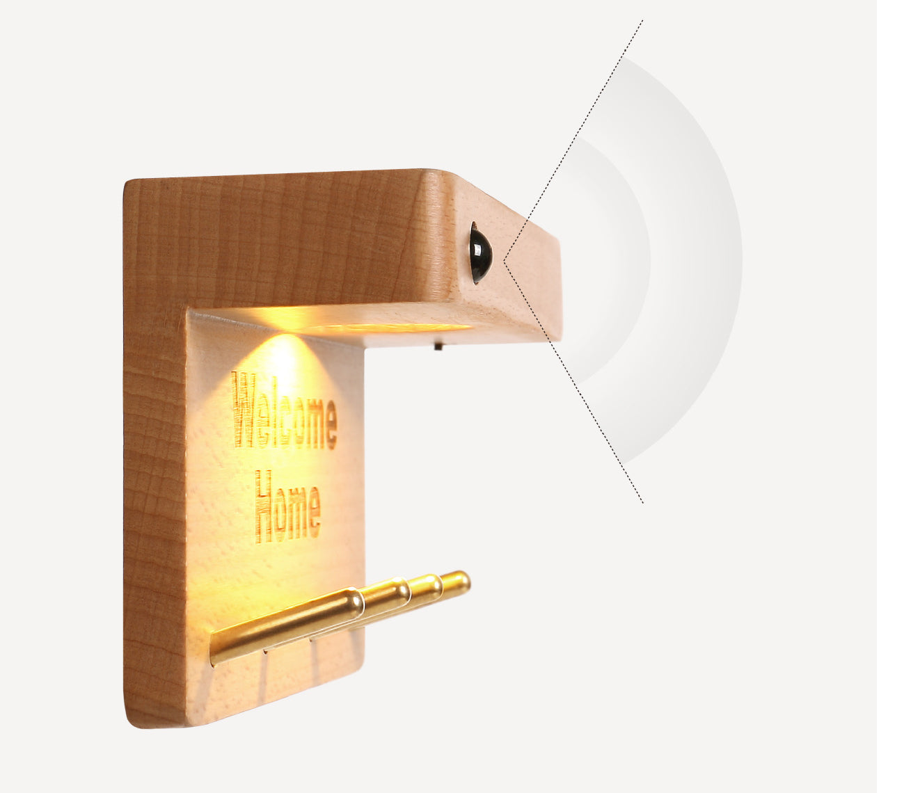 Solid Wood Plastic Rectangle LED Wall Sconce Lamp