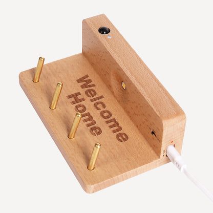 Solid Wood Plastic Rectangle LED Wall Sconce Lamp