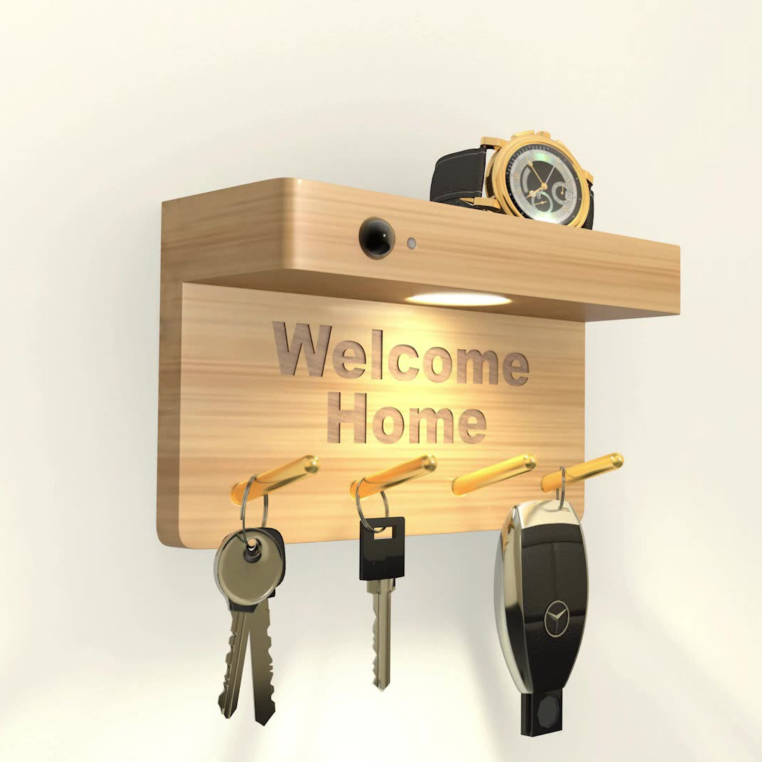 Solid Wood Plastic Rectangle LED Wall Sconce Lamp