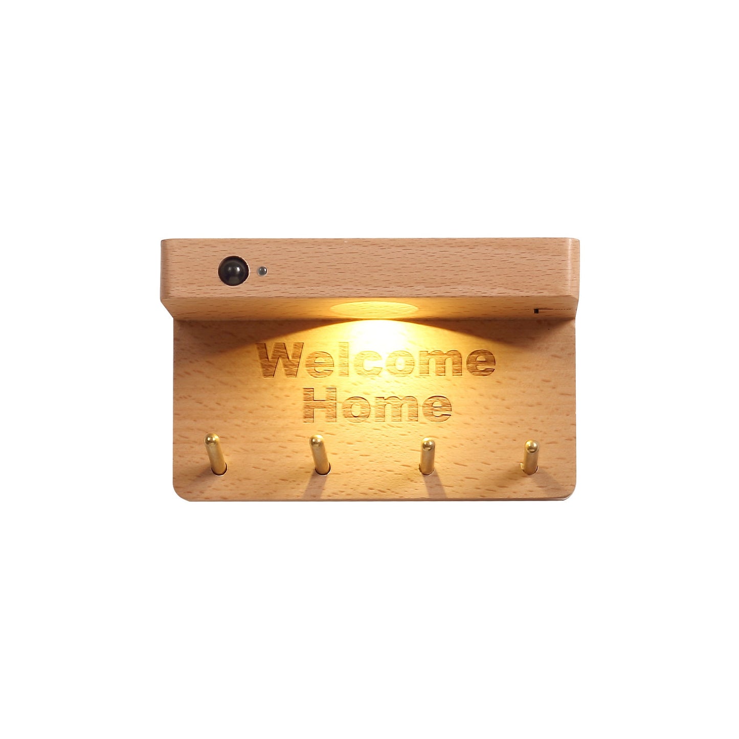 Solid Wood Plastic Rectangle LED Wall Sconce Lamp