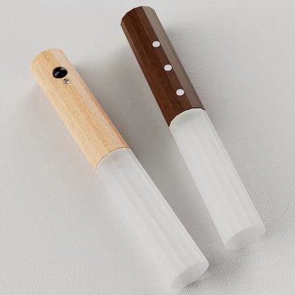 Hexagonal Cylinder Solid Wood Acrylic LED Wall Sconce Lamp
