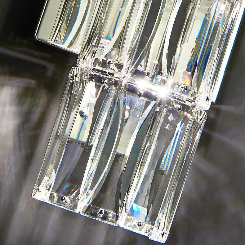 Rectangular Steel Crystal 3/4/6 Light Wall Sconce Lamp