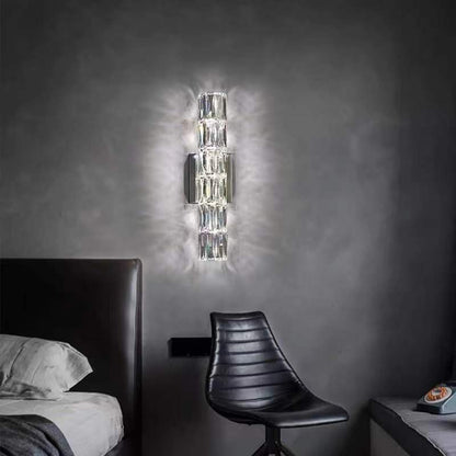 Rectangular Steel Crystal 3/4/6 Light Wall Sconce Lamp