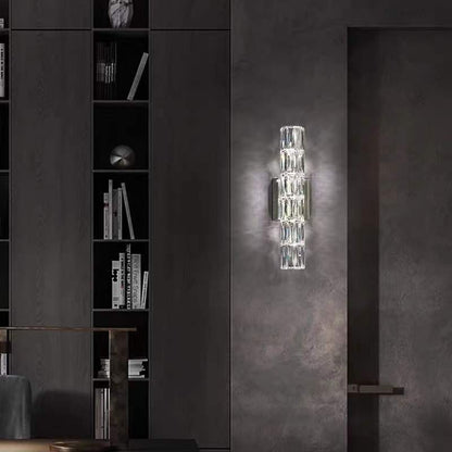 Rectangular Steel Crystal 3/4/6 Light Wall Sconce Lamp