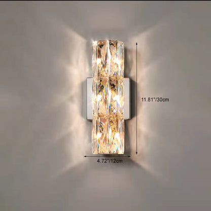 Rectangular Steel Crystal 3/4/6 Light Wall Sconce Lamp