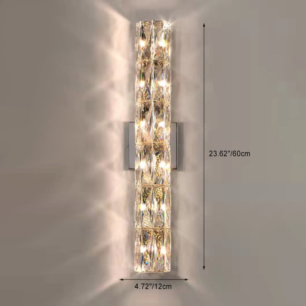 Rectangular Steel Crystal 3/4/6 Light Wall Sconce Lamp
