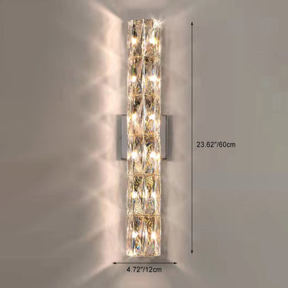 Rectangular Steel Crystal 3/4/6 Light Wall Sconce Lamp